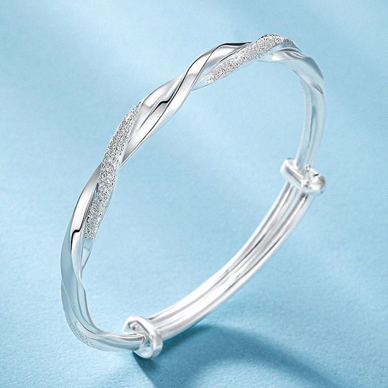 1pc 925 Silver Simple Cuff Bracelets